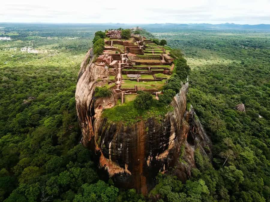 Sigiriya rock fortress from the air