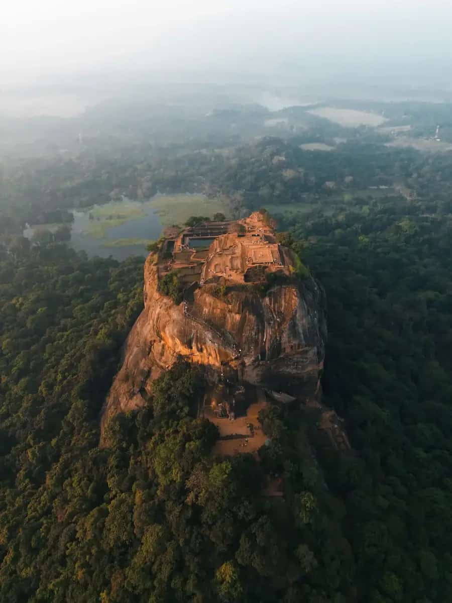 Sigiriya Lion Rock rising above the jungle
