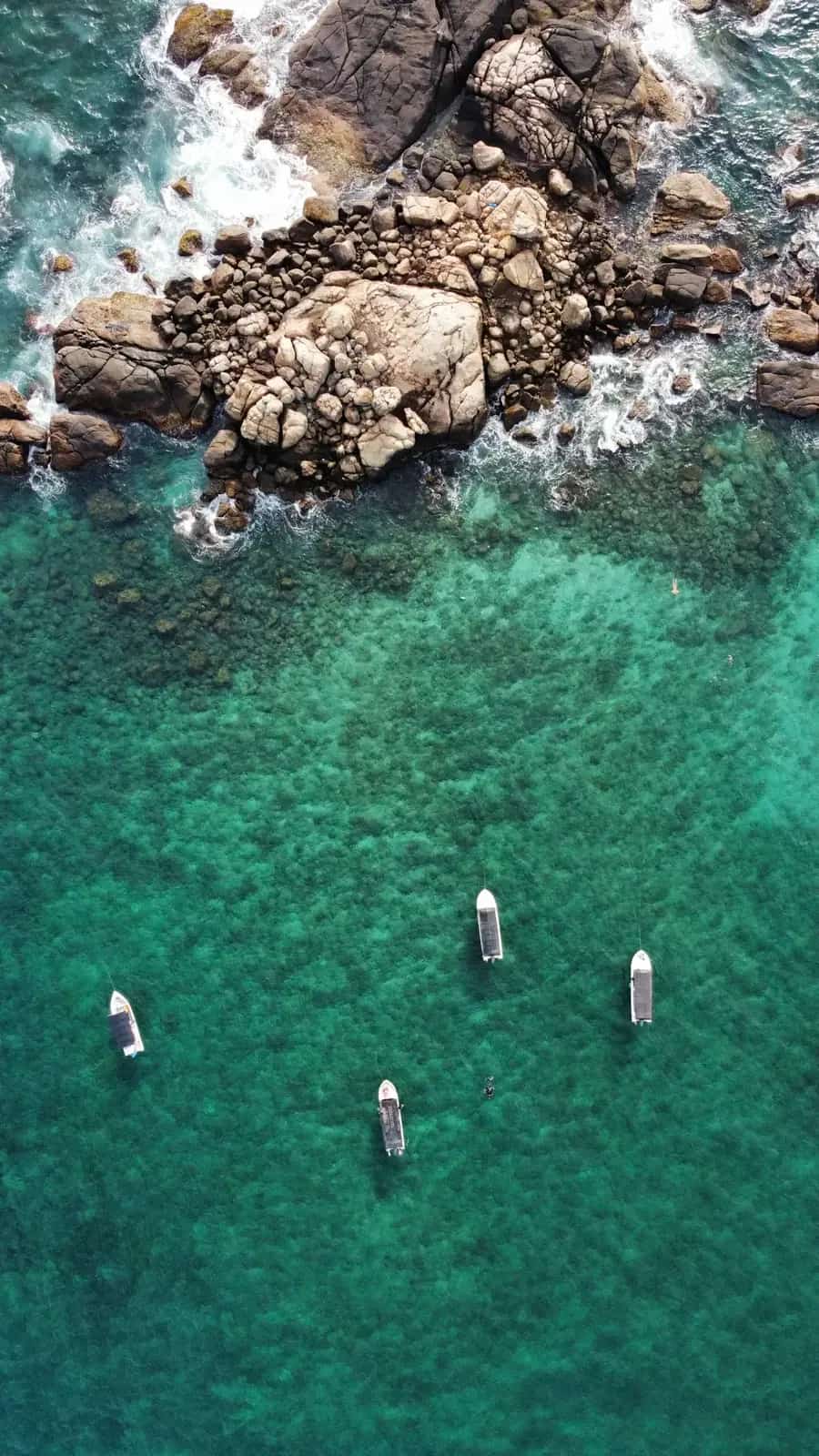 Turquoise sea off Sri Lanka from the air