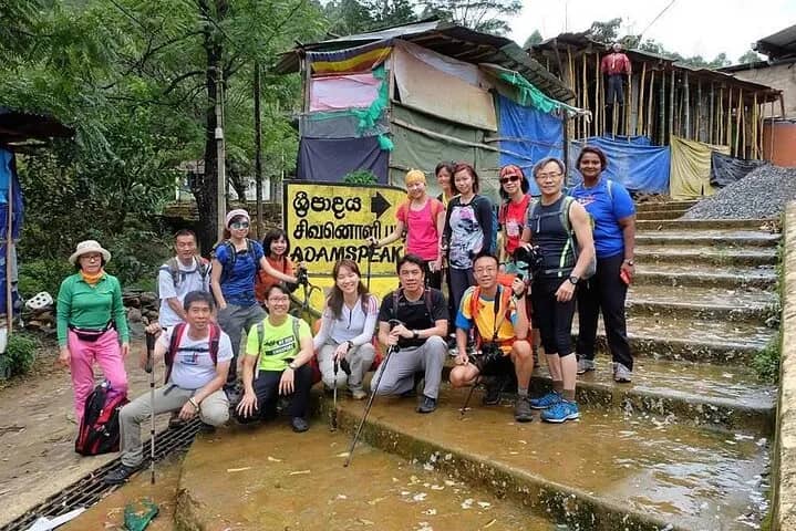 Guests at the start of the Adam’s Peak climb