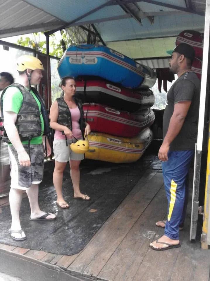 Getting ready for white-water rafting