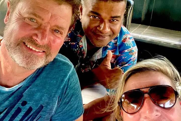 All smiles – guests with our team on their Sri Lanka holiday