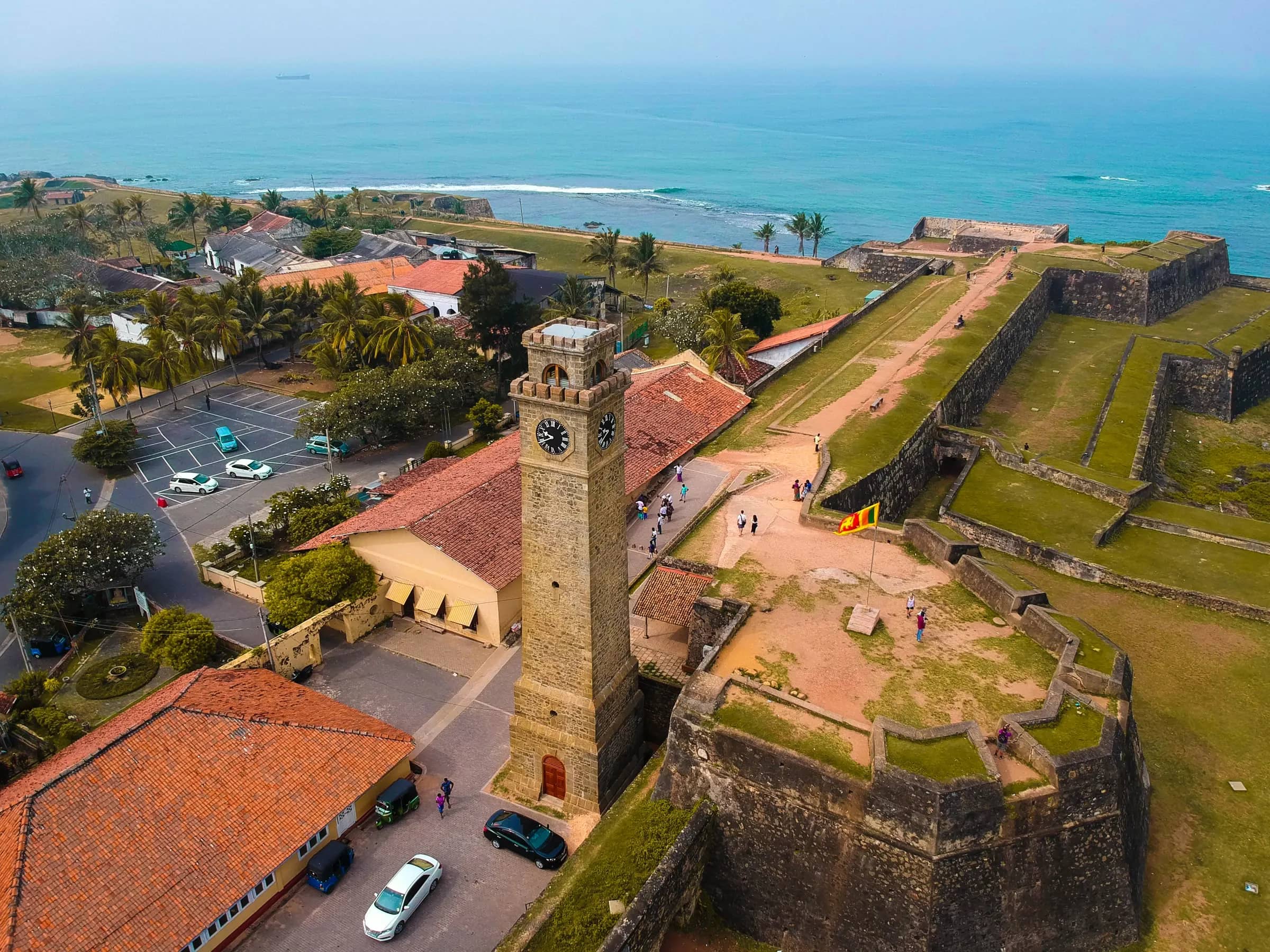 Galle Fort, Sri Lanka from above – clock tower and ramparts, a highlight of every Sri Lanka tour