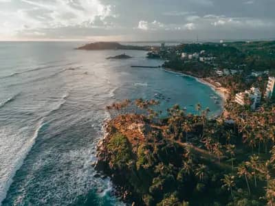 Tropical beach in Sri Lanka from the air